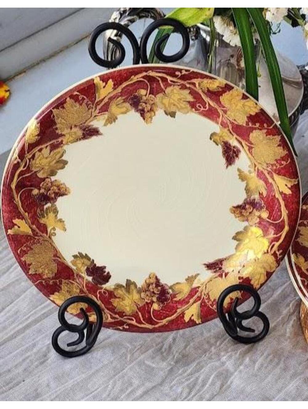 Vintage Italian Grapevine Plates Set of 3